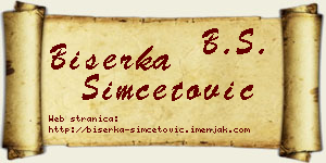 Biserka Simčetović vizit kartica
